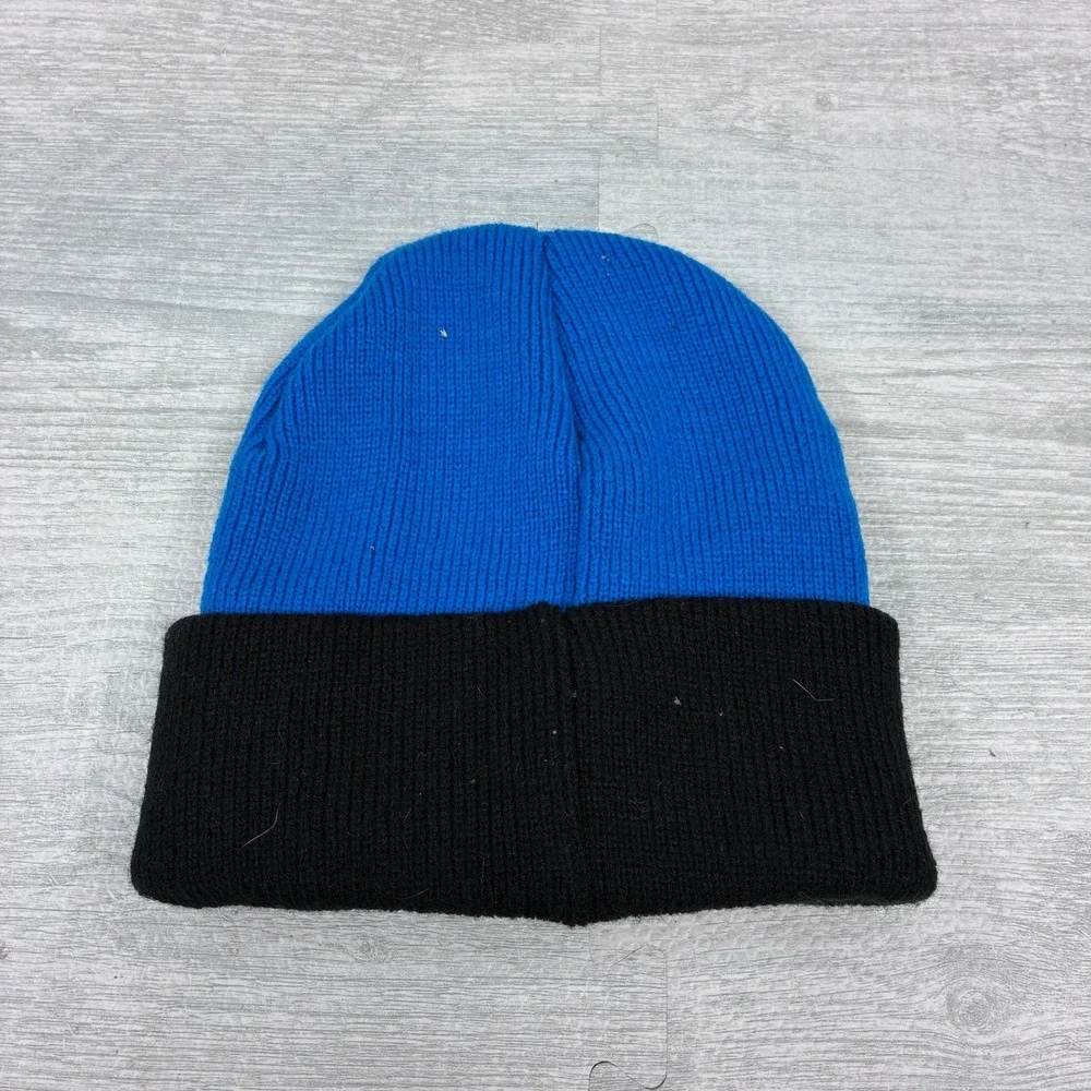 Vintage SpongeBob SquarePants Beanie Boys OS Blue Black Acrylic 2003 Hat Viacom